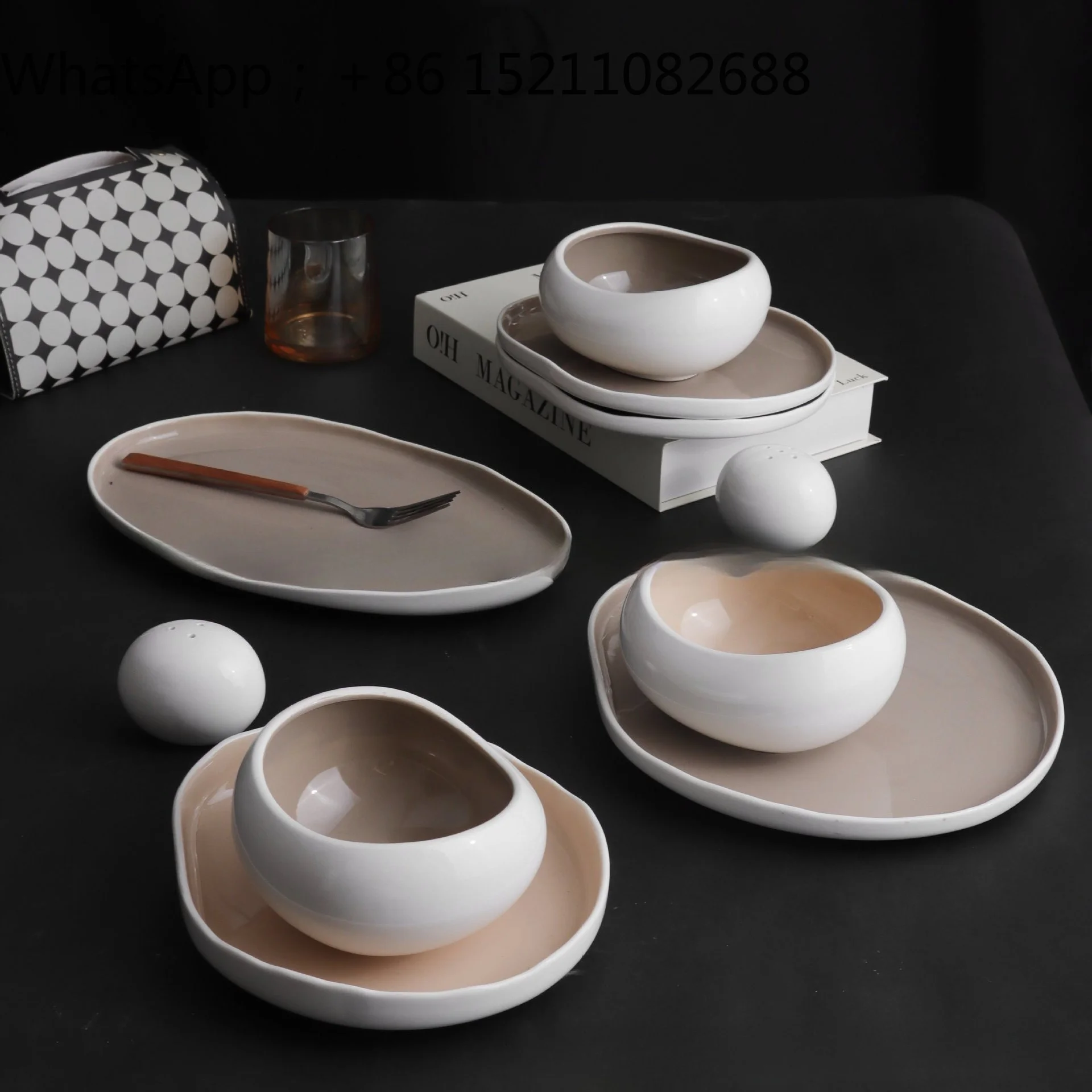 LLY 24pcs plate and bowl set four-piece set set oven dishwasher safe colorful tableware