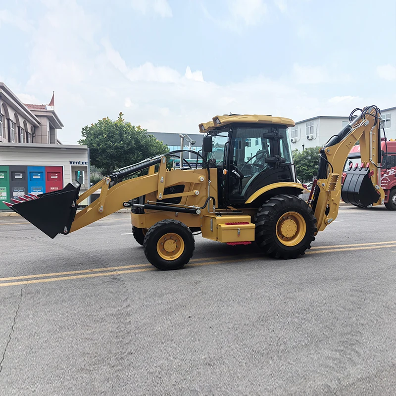 All Terrain 4x4 Backhoe Loader Pallet Fork Bucket Customized Loader Diesel Backhoe Loader for Demolition Material Handling