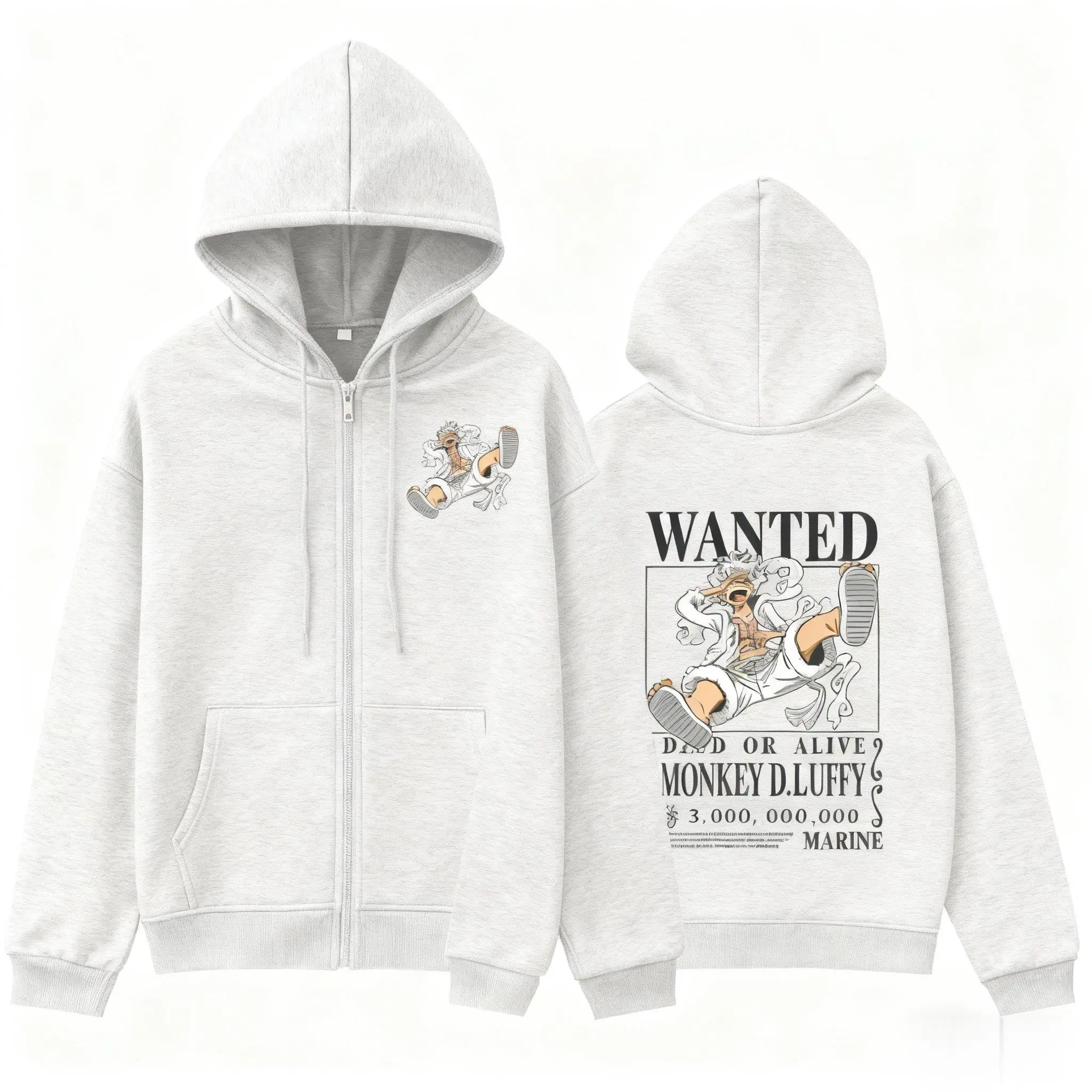 Unisex One Piece Zipper Hoodie Men Women Anime Streetwear Oversized Casual Cosplay Pullover 2026 Winter Long Sleeves Jacket