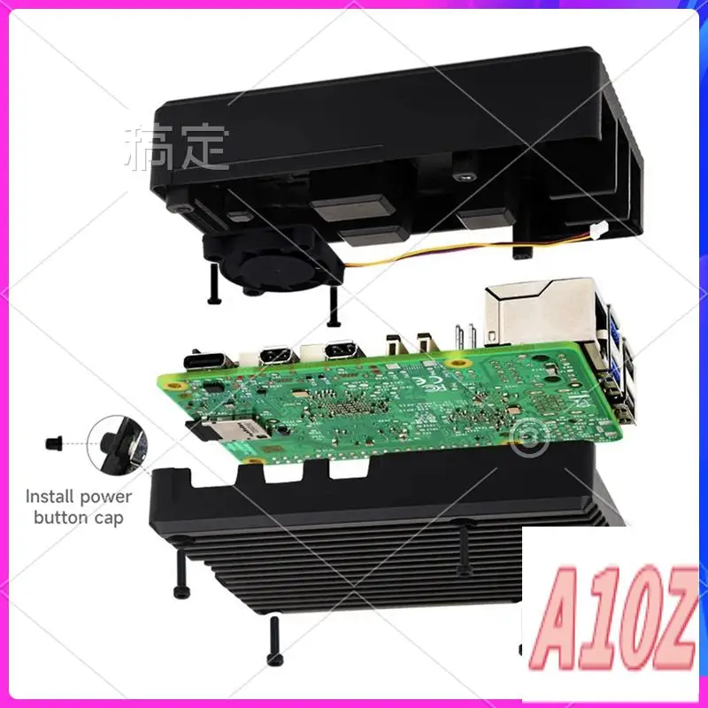 

0Z-For Raspberry Pi 5B Shell 5BE Radiating Aluminum Striped Groove Shell