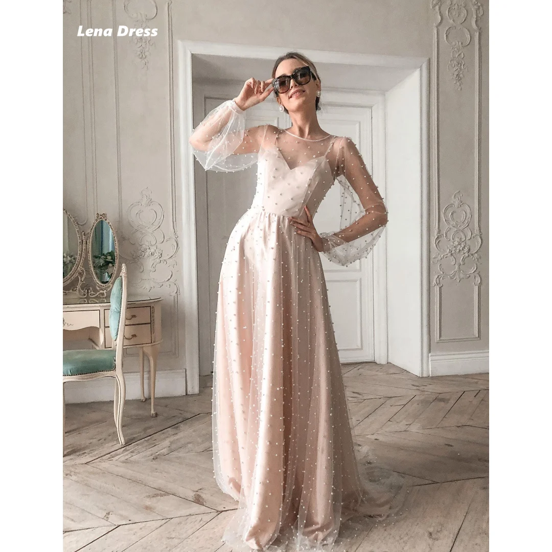 

Lena Pearl Evening Dresses for Special Occasions Wedding Luxury Prom Dresses 2025 Custom Made Line A Wedding Party Dress Women