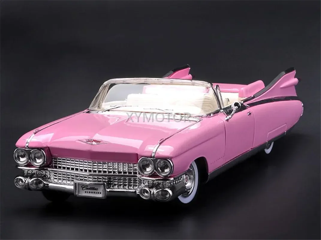 New Maisto 1/18 For Cadillac 1959 Diecast Model Car Kids gifts Collection Display Ornaments Pink Metal,Plastic,Rubber