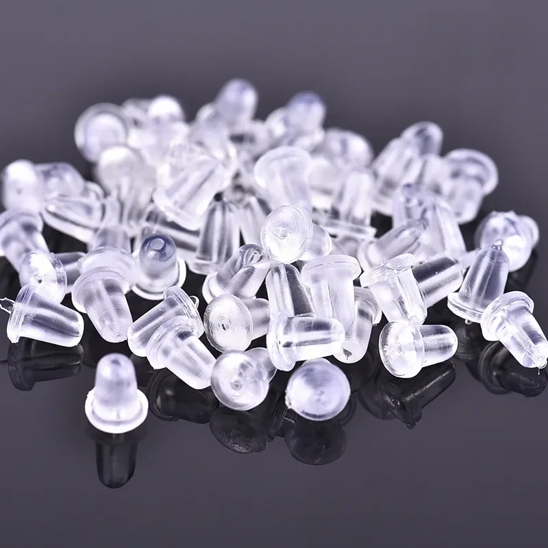 200pcs Silicon Earring Back Plug Cap Earring Backs Lifters Earring Backs Hooks Stoppers Ear Post Nuts DIY Findings Accessories