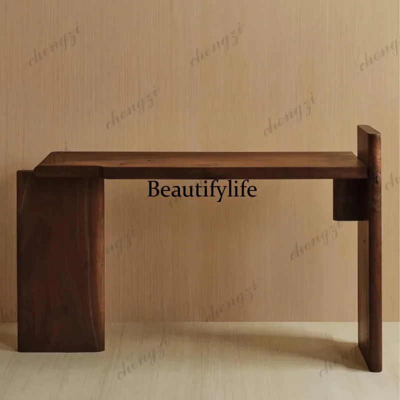 03 Hotel B & B Solid Wood Entrance Terrace Living Room Entrance End View Desk Modern Simple Living Room Decoration Desk Case