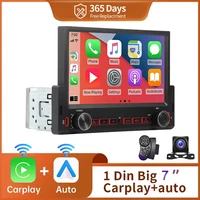 Radio estéreo de un solo Din para coche de 7 pulgadas con Apple Carplay y Android Auto Bluetooth Audio para coche 1 Din Mp5 reproductor de coche Radio FM