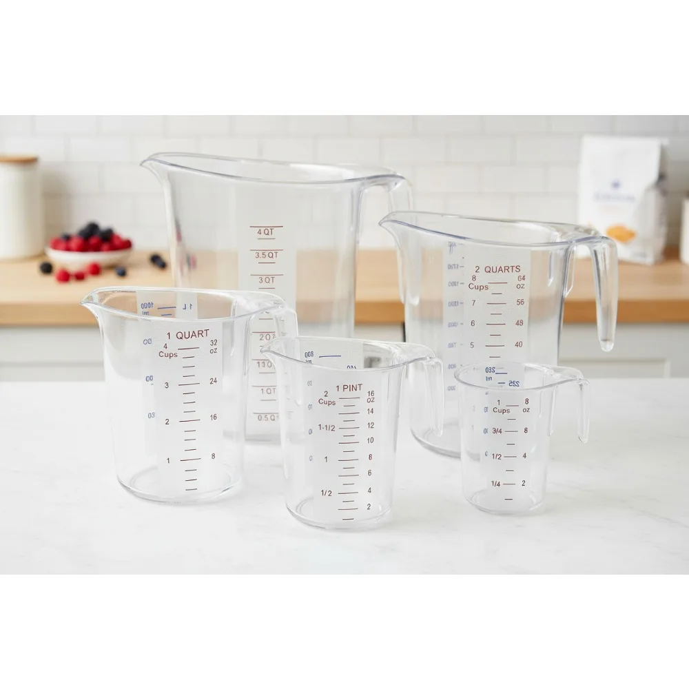 

Набор мерных стаканчиков из 5 предметов, прочный поликарбонат, прозрачные кухонные принадлежности для домашнего и коммерческого использования