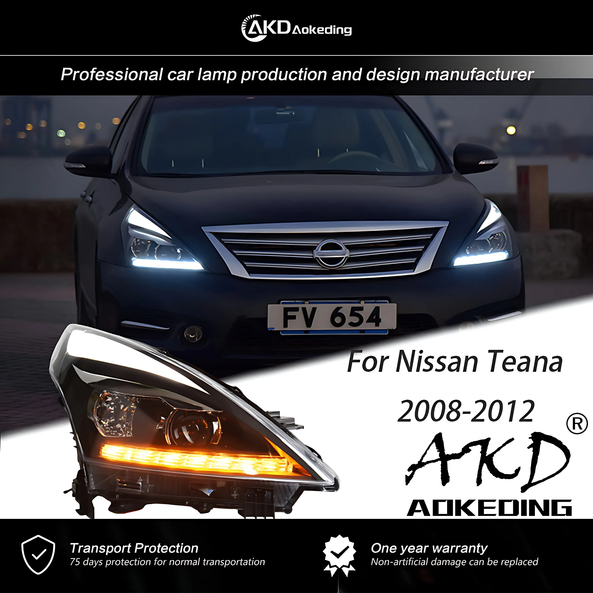 AKD Car Styling for Nissan Teana Headlights 2008-2012 Altima LED Headlight DRL Hid Option Head Lamp Angel Eye Beam Accessories