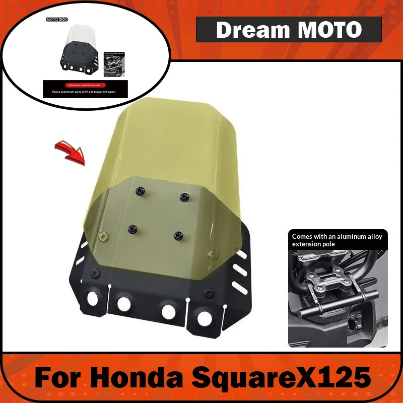 【Premium】For Honda SquareX125 modified Cyber transparent windshield illuminated front windshield air deflector accessories