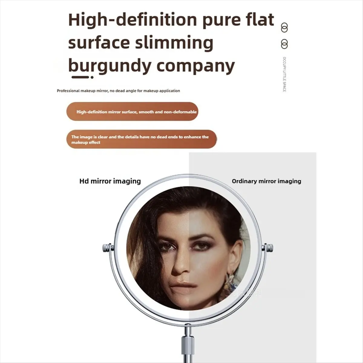 Punctual- 8-Inch 10x LED Adjustable Makeup Mirror with Daylight, Desktop Vanity Mirror for Dressing & Cosmetics