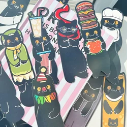 30pcs black cat bookmarks fun animal decoration student office DIY reading books book page labeling paper card creative bookmark
