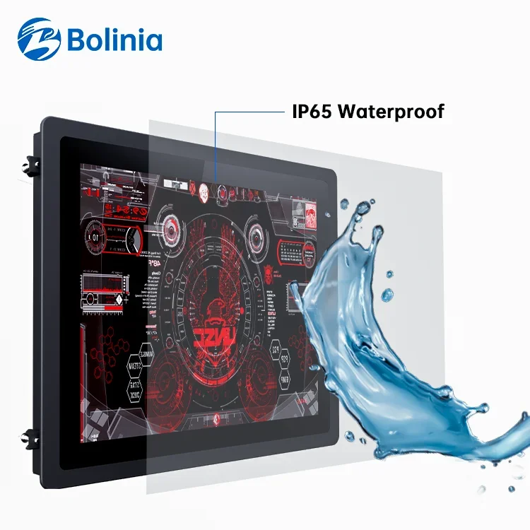 Higher Brightness LED Display Touch Screen Monitors 10/21.5 Inch for Industrial Embedded Use IP65 Waterproof Industrial Monitor