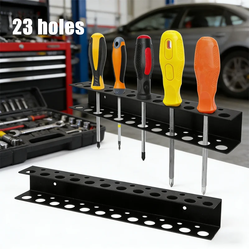 

Screw Organizer Wall Mount 23-hole Screwdriver Storage Rack Manual Tools Holder Hammer Rack Pliers Hardware Tool Organizer
