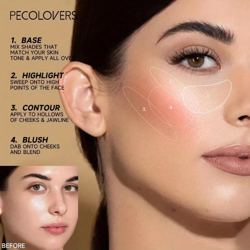 3D Glitter Highlighters Stick High Gloss Shimmer Waterproof Long-Lasting Blush Brightening Contour Concealer Makeup Cosmetics