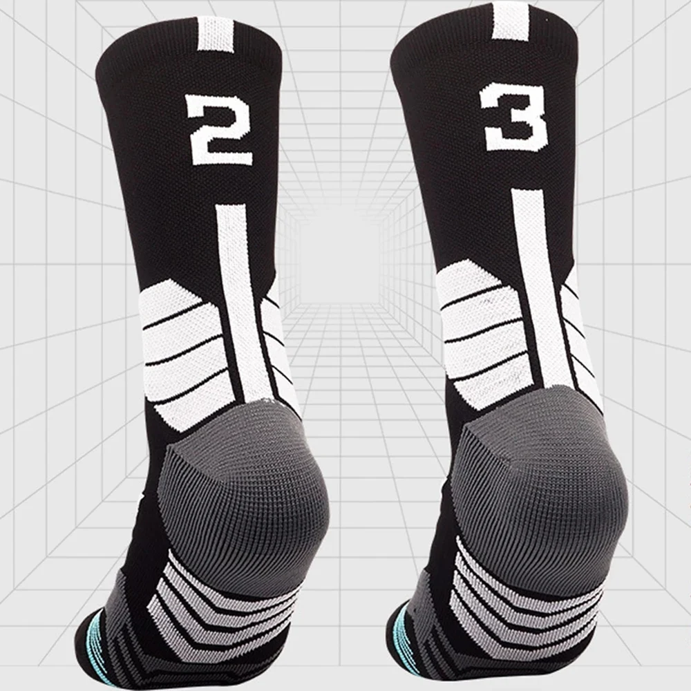 Nummer 0-9 Herren Basketball Socken Sports ocken Fitness Radfahren Fußball Socken Joggen Laufen Baloncesto Socken Calcetines Socken