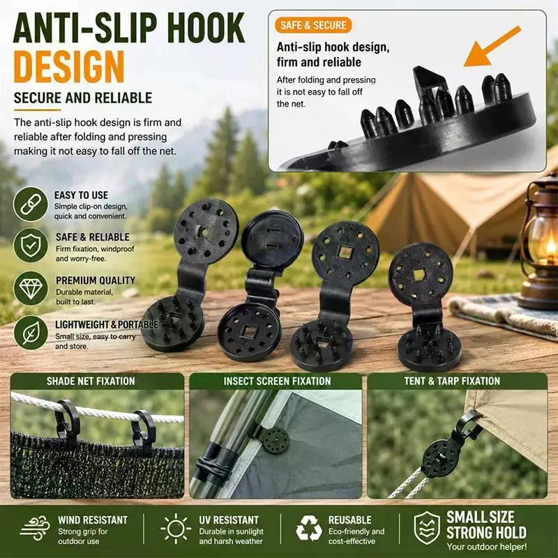 Shade Net Fixing Clips Durable Plastic Reusable Easy Install Outdoor No Break Windproof Hold