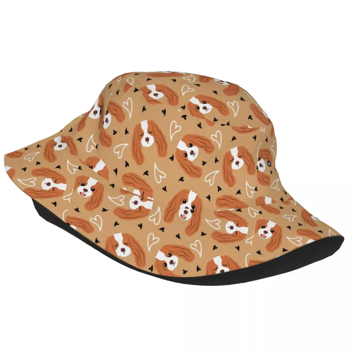 Fashion Cavalier King Charles Spaniel Bucket Hat Men Women Cute Dog Outdoor Sun Summer Fisherman Cap