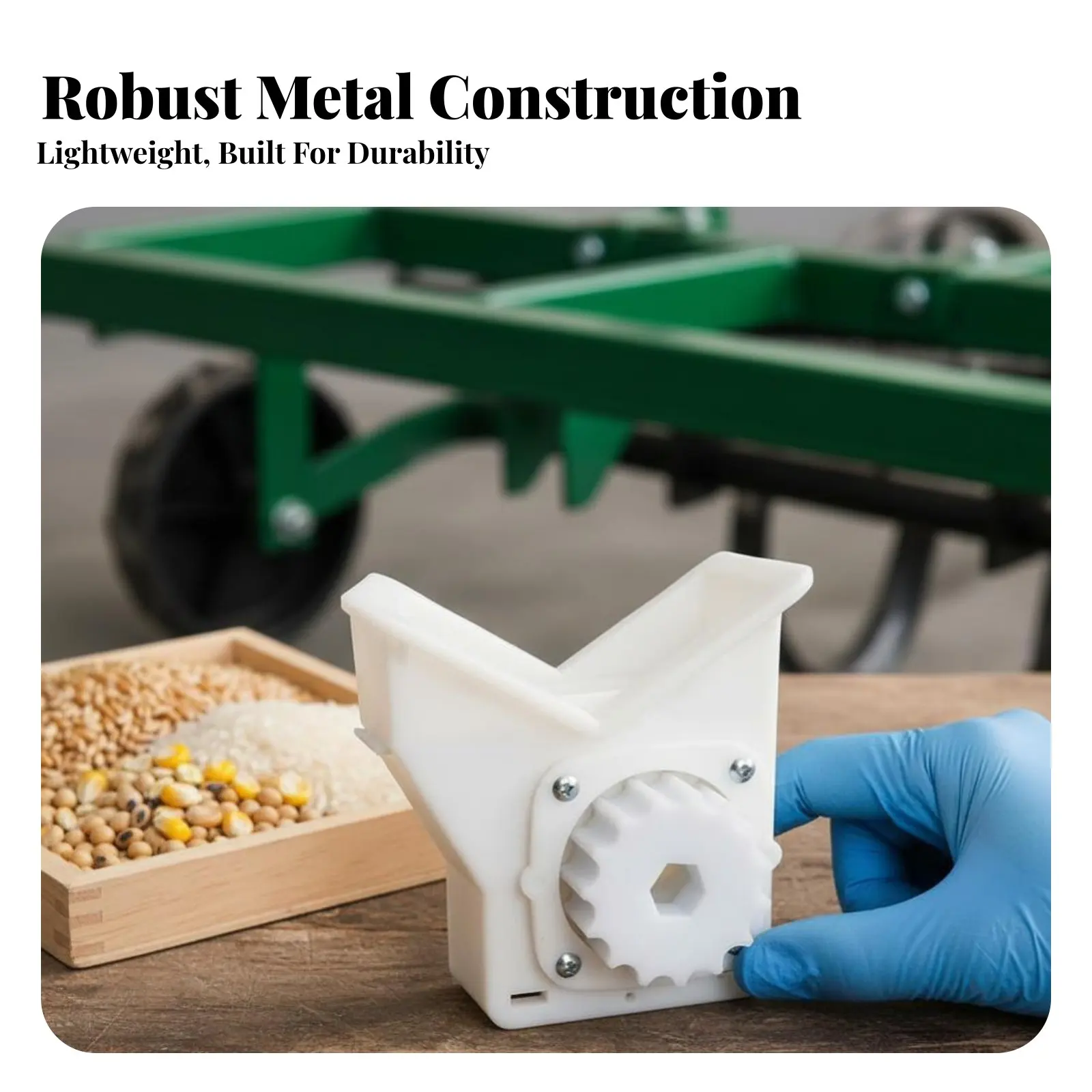 

Seeding Machine Accessory, Double-Opening Seed Box, Twin Row, Three-Slot, Compatible with Rice, Corn, Soybean, Multiple Shaft