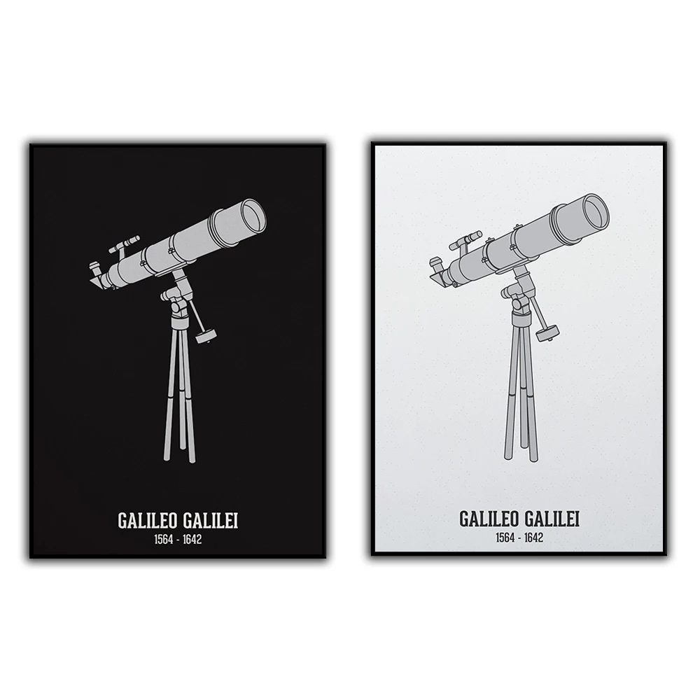 

Science Decor for Classroom, Famous Scientist Poster, Astronomer Poster, Telescope Wall Art, Geek Prints for Nerds
