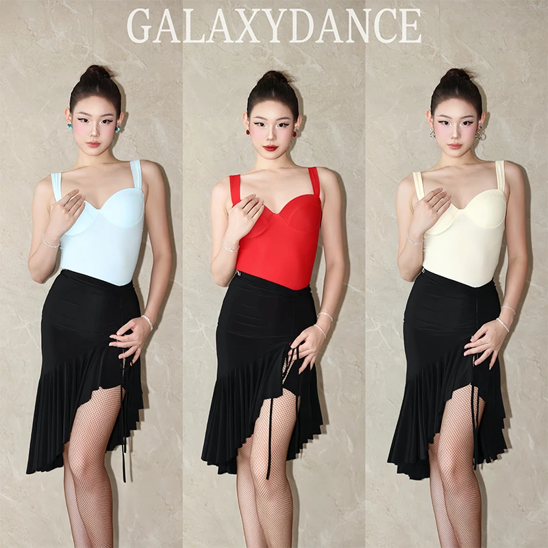 Latin Dance Bodysuit Women Professional Chacha Rumba Samba Dance Practice Clothes Blue Yellow Red Tops Training Wear DNV27935
