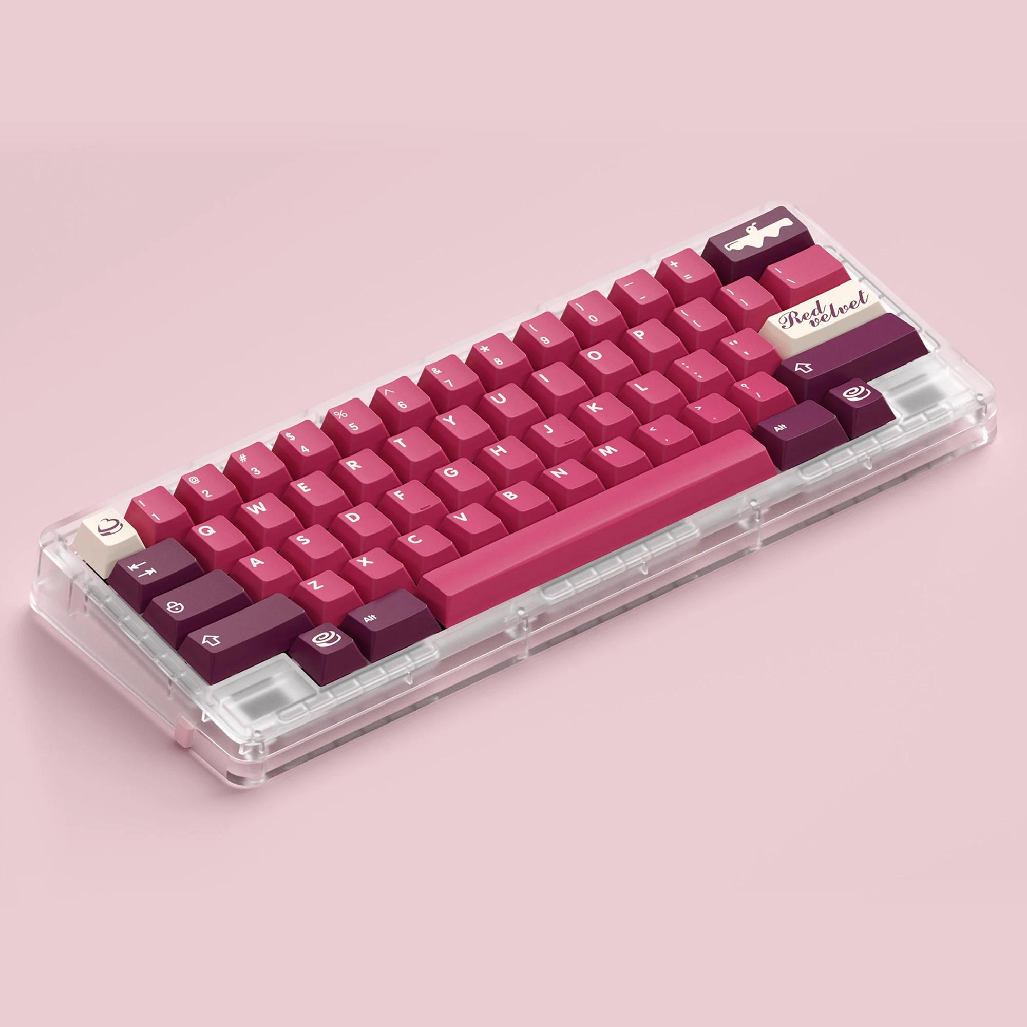 Domikey X Zero G Red Velvet Keycap Set ABS Doubleshots Cherry Profile for keyboard 87 tkl 104 ansi xd64 bm60 xd68 BM65