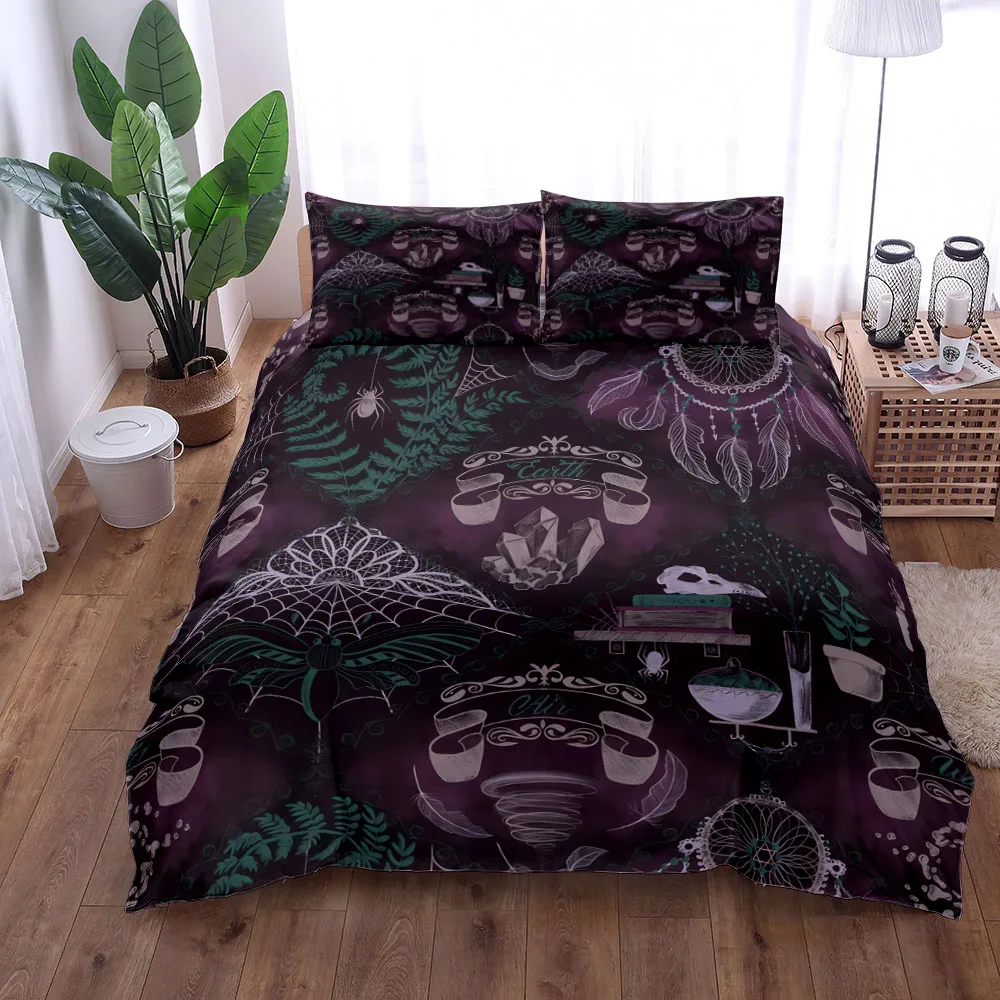 Antique Gothic Bats Duvet Cover Set King Queen Double Full Twin Single Bed Linen Set Teens Adult Tennis Racket Ball Comforter