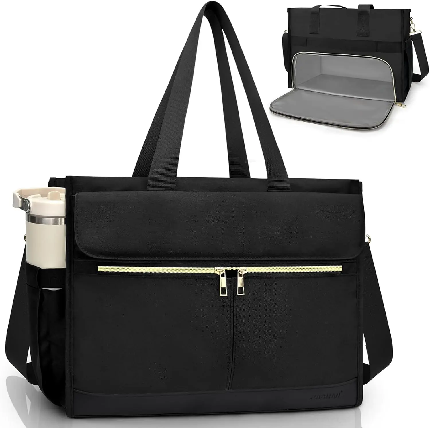 حقيبة غداء للنساء، حقيبة كمبيوتر محمول مقاس 15.6 بوصة مع حجرة صندوق غداء معزولة للممرضة، مكتب عمل المعلم في الهواء الطلق · تخفيضات كبيرة