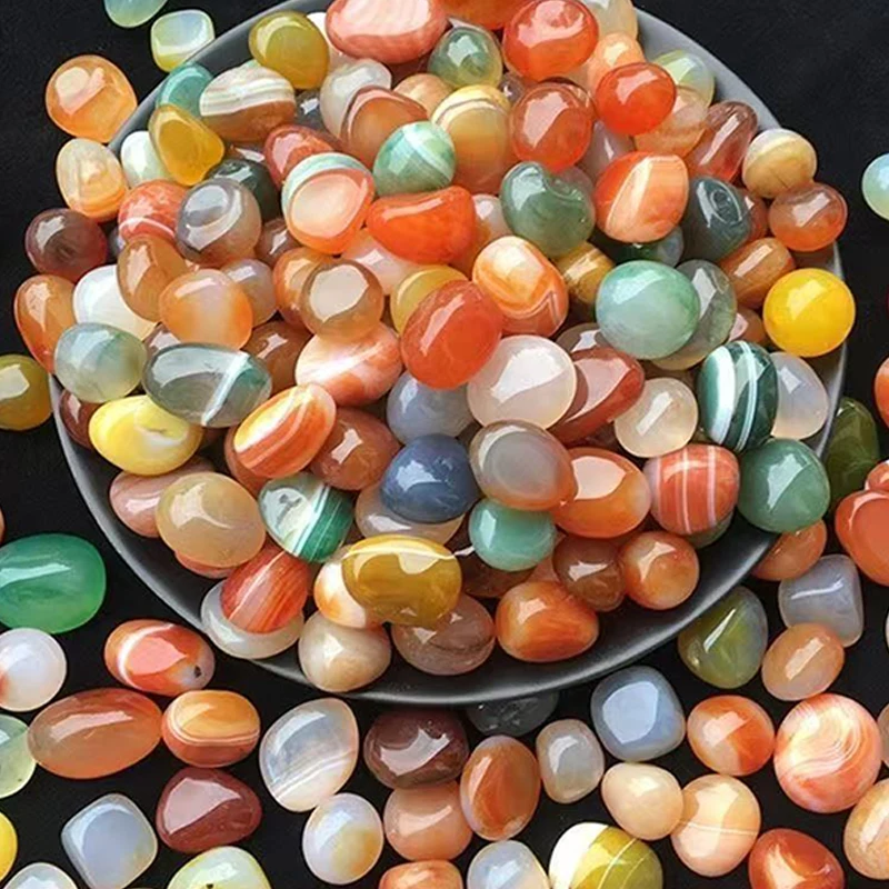 100/200 g bunte Kieselsteine, 1–1,6 cm, natürliche Achat-Kristall-Kieselsteine, dekorative Steine für Aquarien, Aquarien, Luftpflanzendekoration, TMZ