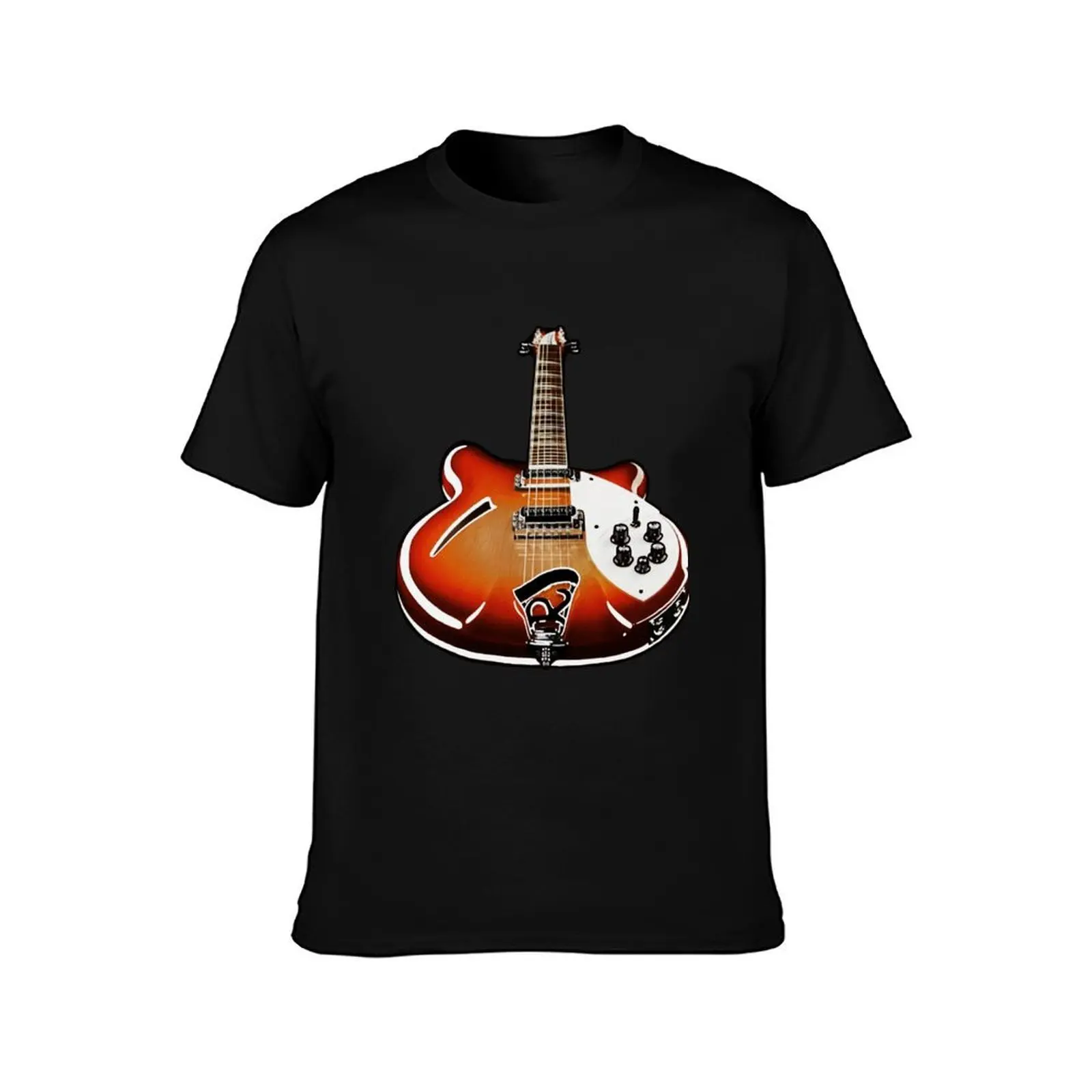 Vintage Rickenbacker 360 12 classic sixties electric guitar Art Sunburst Pop Art T-Shirt, Summer Casual Cotton Tee, 100% Cotton