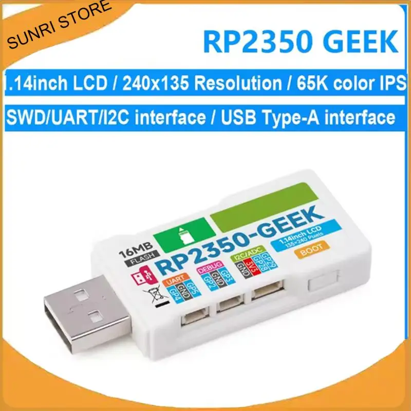 SUNRI-RP2350 GEEK RP2350A رقاقة 1.14 بوصة LCD 240X135 دقة 65K لون SWD/UART/I2C لـ Openocd/CMSIS-DAP