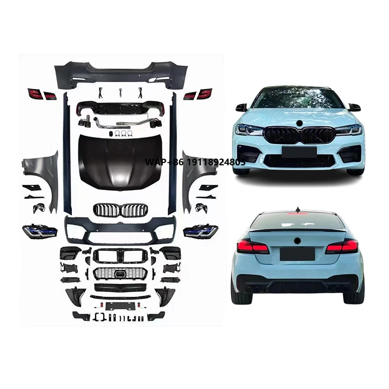 

F10/18 Stage 2011-2017 Upgraded G30/38 Later 2018 M5 Front Bumper Rear Headlights Tail Lights Fog Body Kit for 5 Series