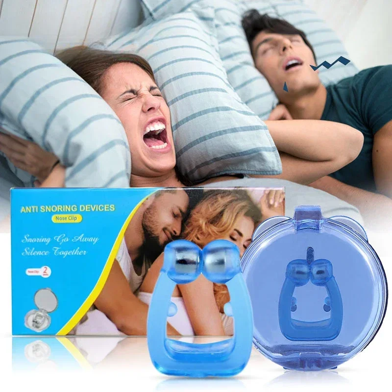 Clip nasal antirronquidos para adultos, dispositivo antirronquidos para dormir, dispositivo Corrector de respiración magnético