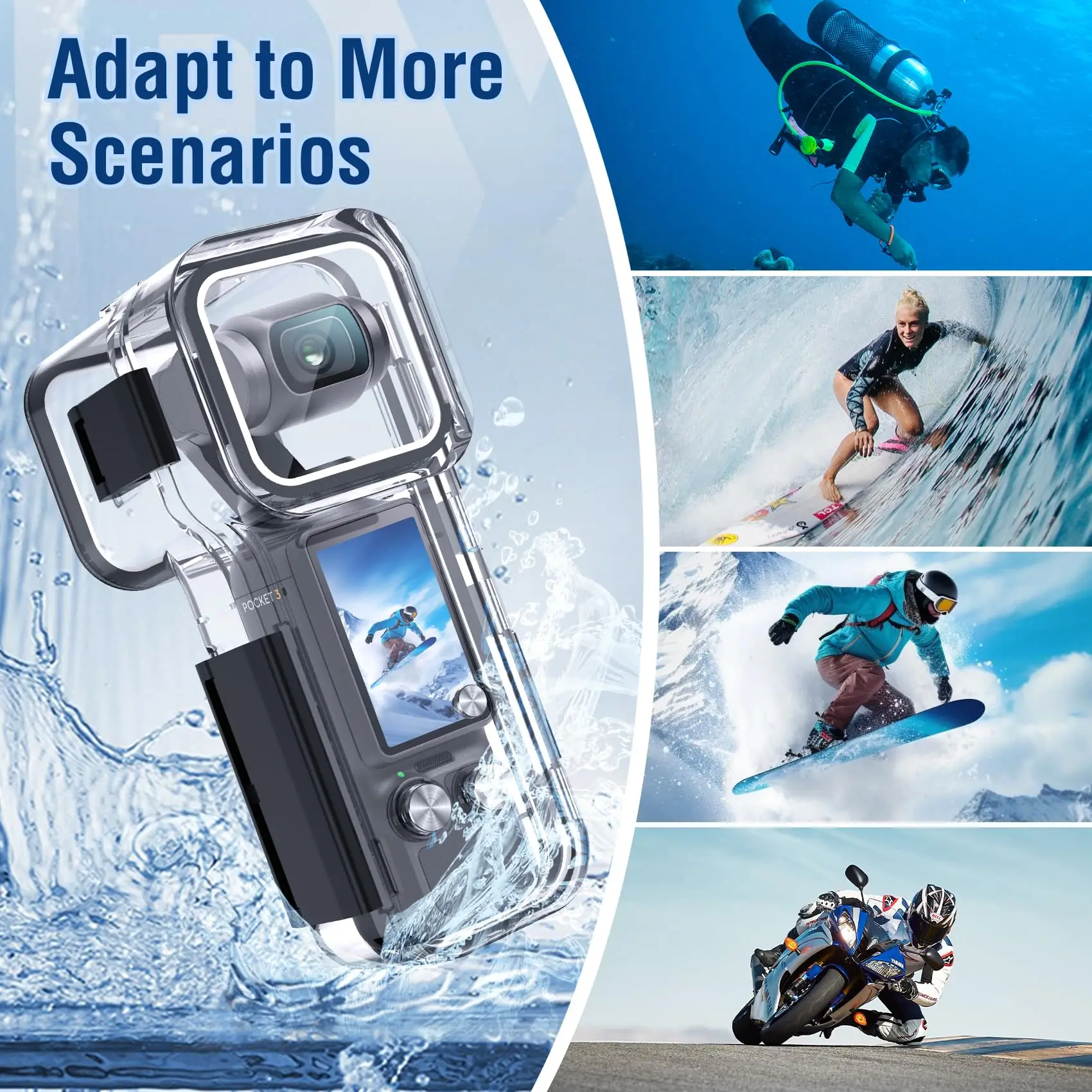 Waterproof Case For DJI OSMO Pocket 3 45M Underwater Diving Housing Cover For OSMO Pocket 3 Camera Protective Shell Accessories