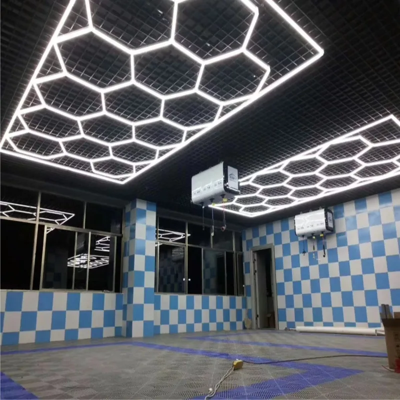 Système d'éclairage hexagonal, éclairage de garage, accent d'abeille, lamelle LED, commercial, magasin de réparation de voiture, meilleure connaissance, 15 pièces