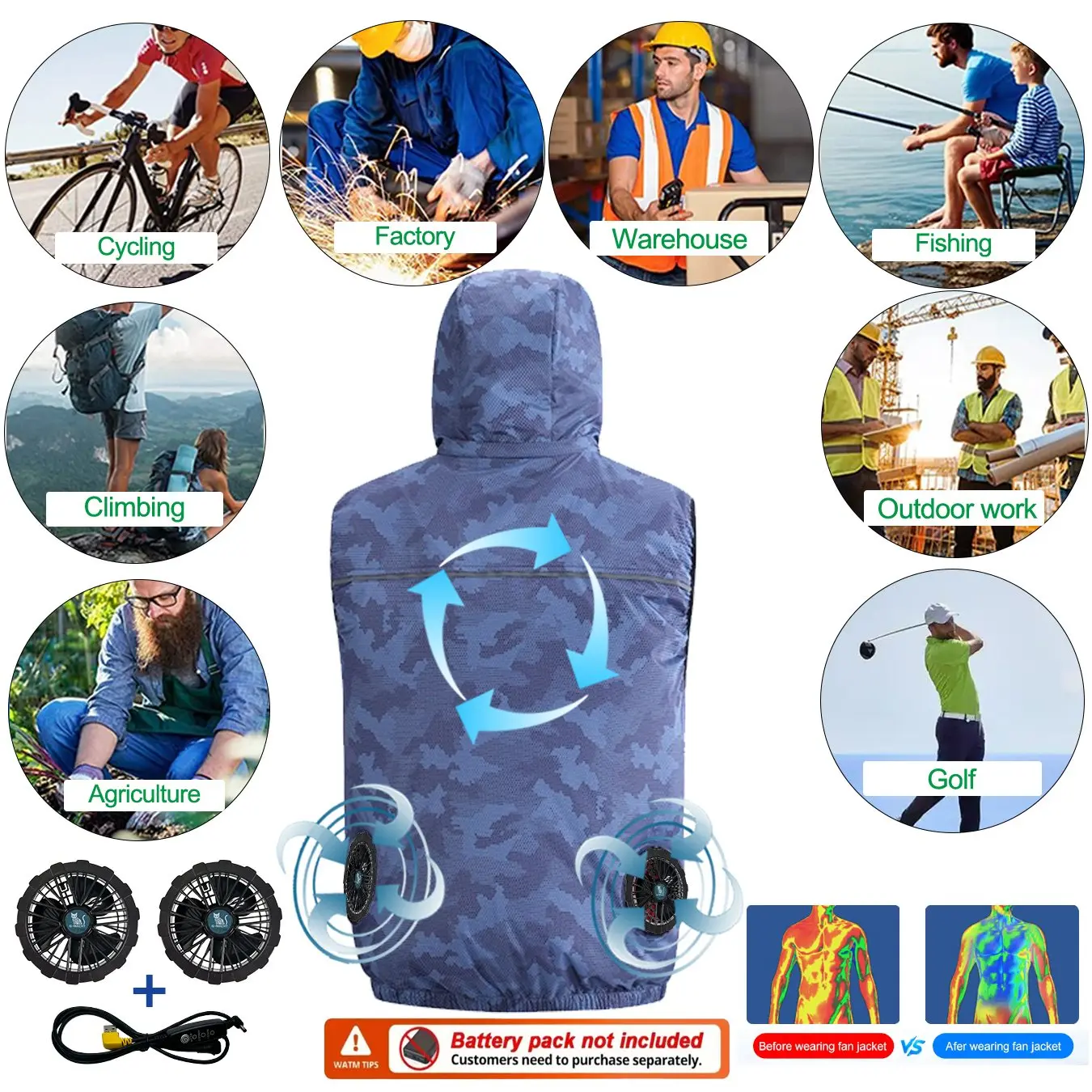 Summer Sport 12V/5V Fan Air Co - Outdoor Sport Jacket Brand ulasan dan harga
