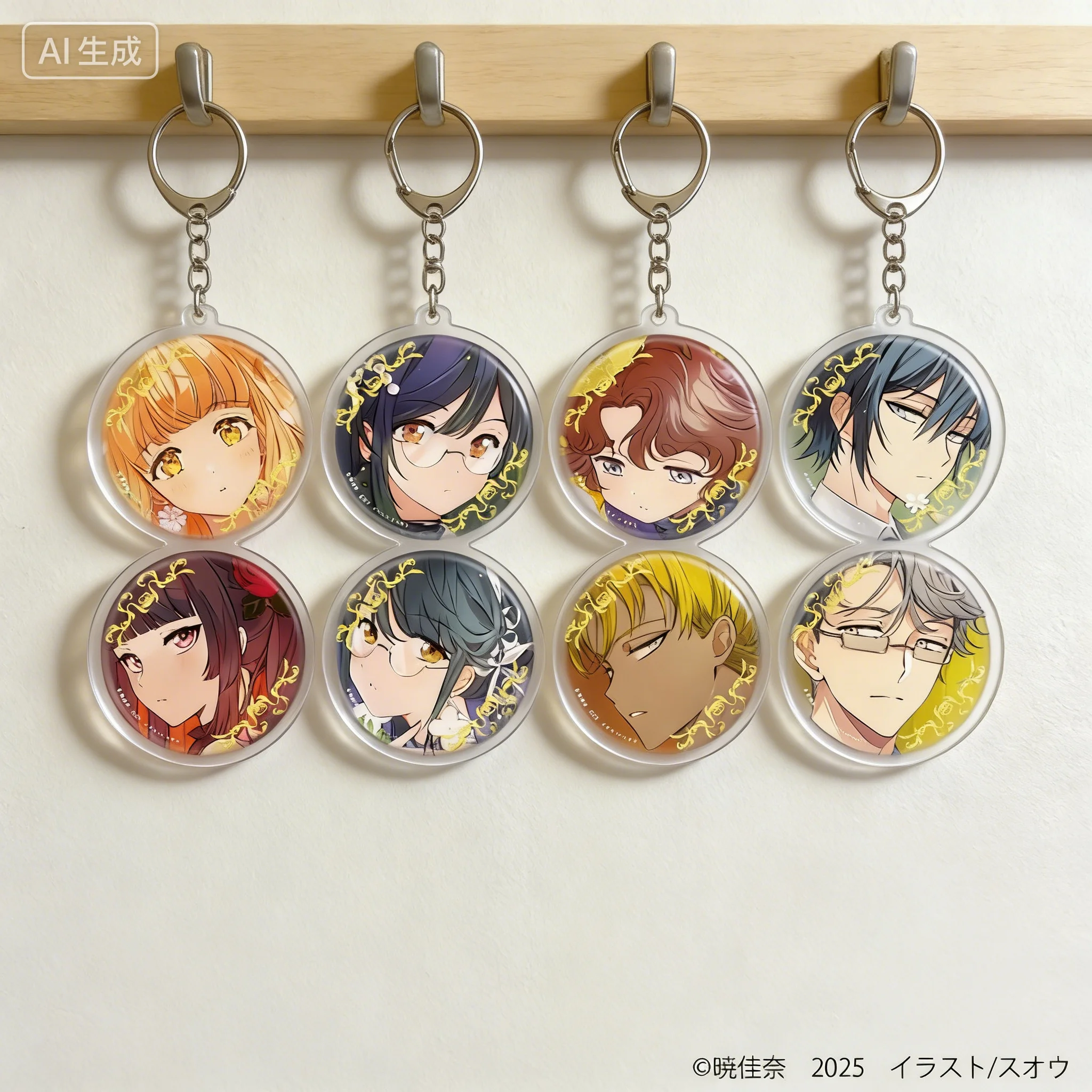 Anime Agents of the Four Seasons Kayo Hinagiku circle Acrylic Pendant Keychains bag decorations Gifts For Friends