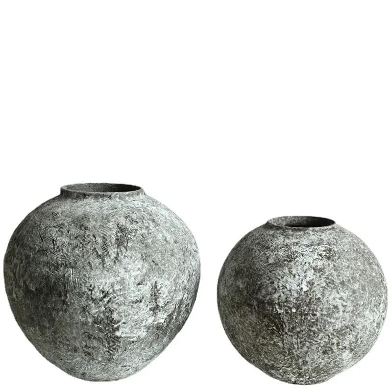 

Ceramic vase ornament, retro decoration in the living room, wabi sari wind coarse pottery pot, clay pot, homestay flower ware