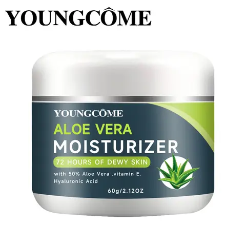 Crème hydratante à l'aloe Vera pour le visage, acide hyaluronique, hydratant en profondeur, Essence végétale, nourrissante, soins pour la peau, anti-rides, vieillissement, rétrécissement des pores