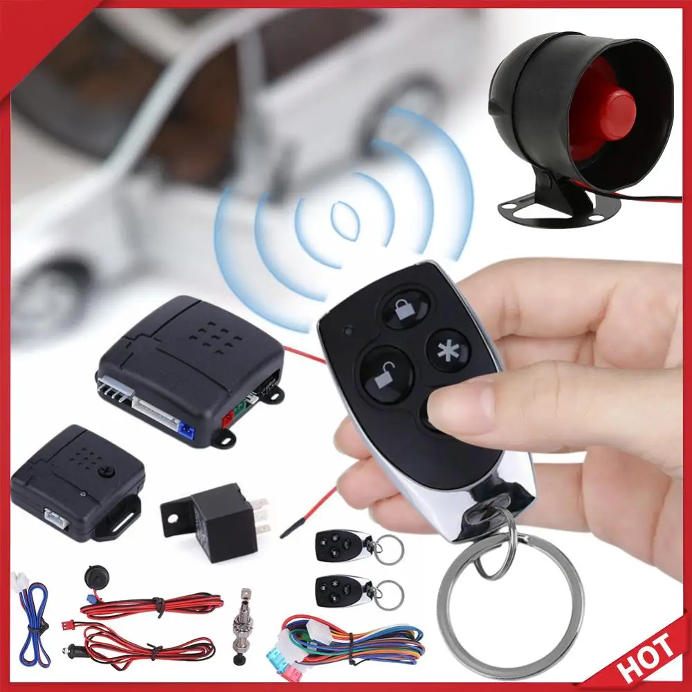 

Car Auto Burglar Alarm Protection with Siren and Wiring Harness Vehicle Keyless Entry System Anti-Theft System Car Burglar Alarm