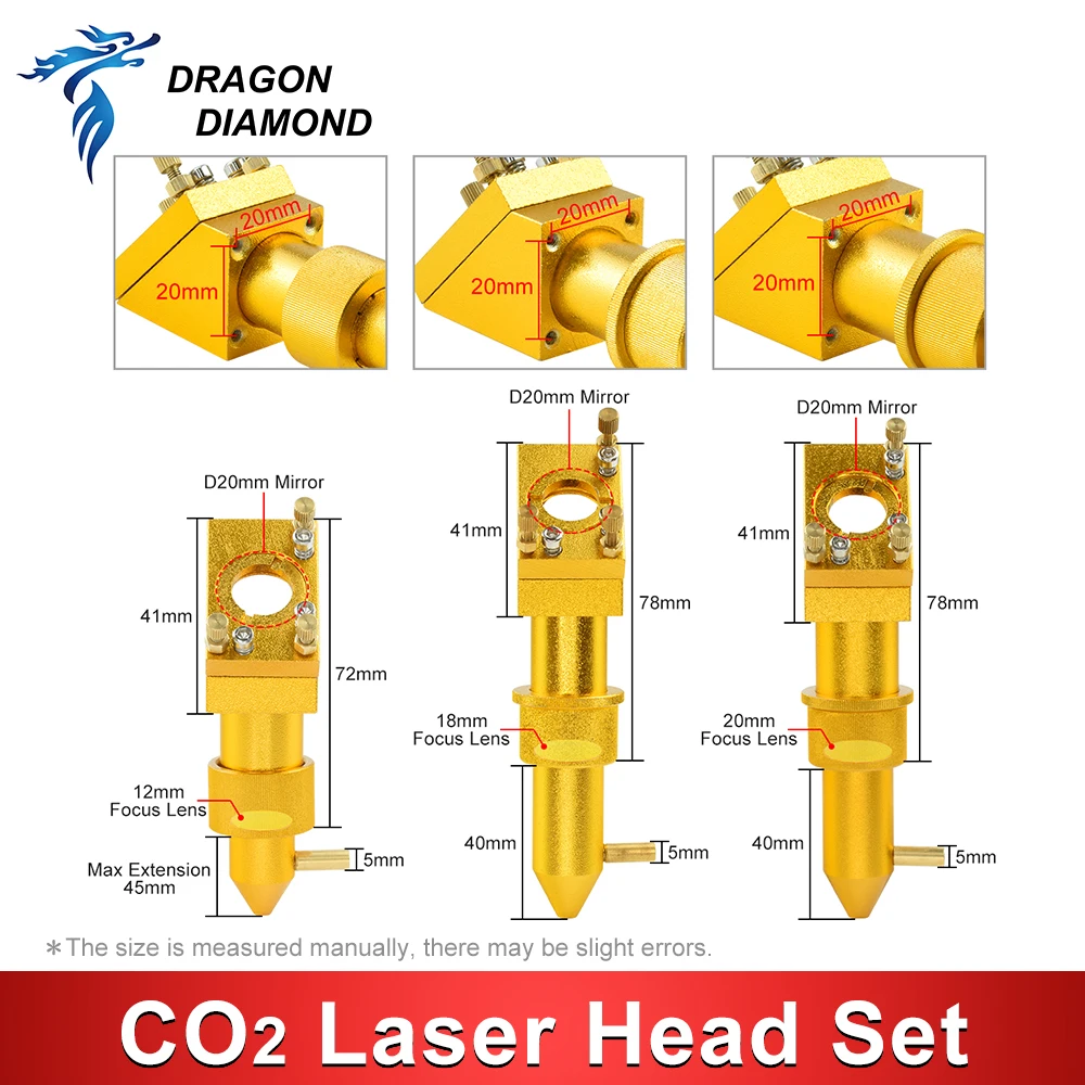 K40 Series CO2 Laser Head Set Dia.12/18/20mm Focal Length 50.8mm For 2030 4060 K40 Laser Engraver
