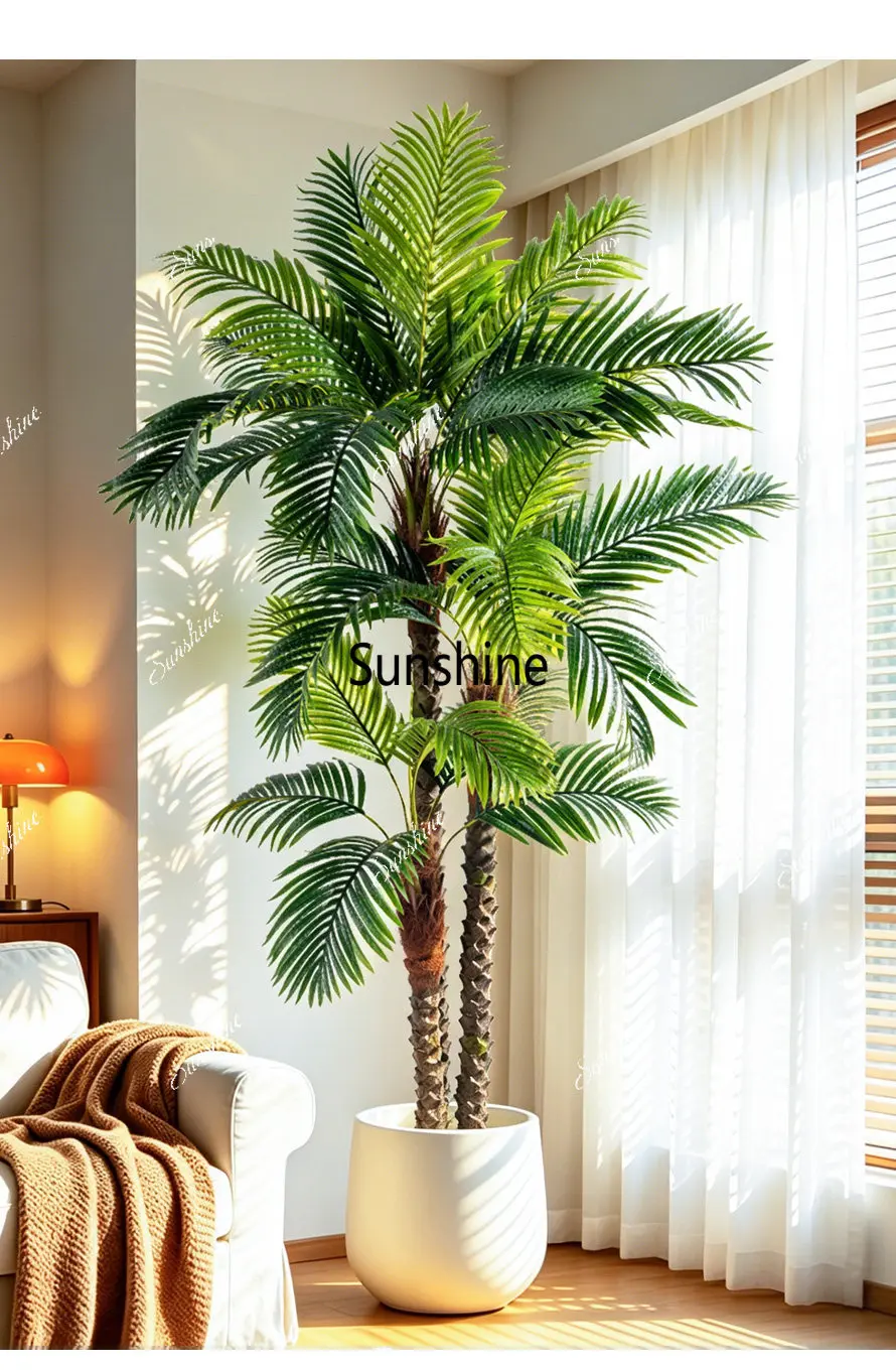 Palm sunflower potted plant living room balcony advanced sense simulation fake green plant decorative tree