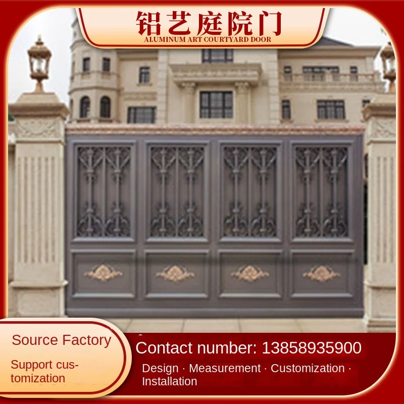 custom.Factory Direct Supply Rust-Proof Aluminum Corrosion-Resistant Sliding Door Community Anti-Theft Courtyard Fencing Trellis