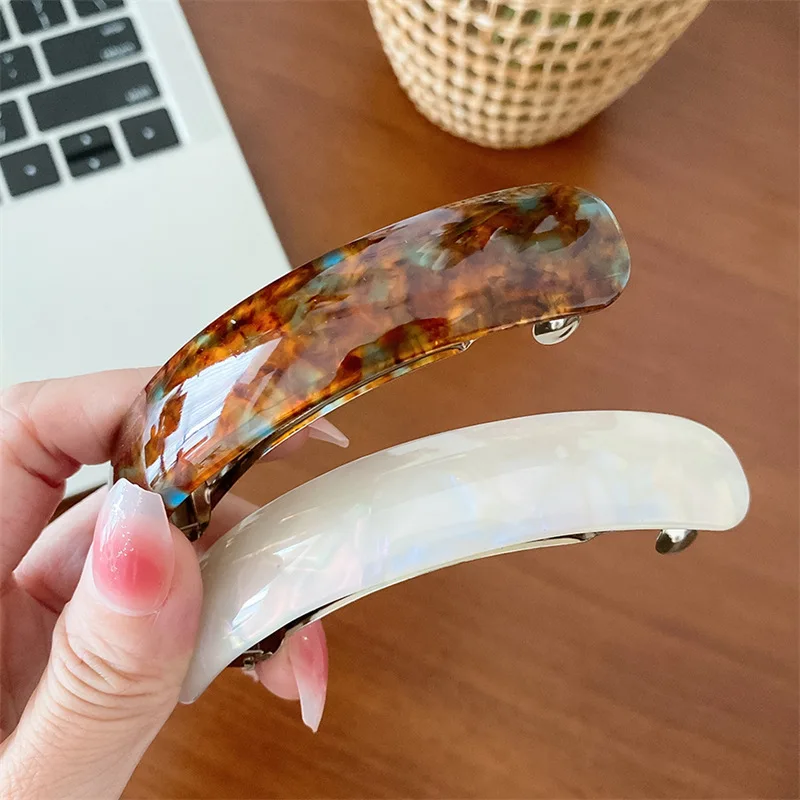 New Vintage Acetic Acid Hair Clips Trendy Print Hairpins Barrettes Hairgrip Spring Clip Hair Accessories For Women Headwear Gift image 6