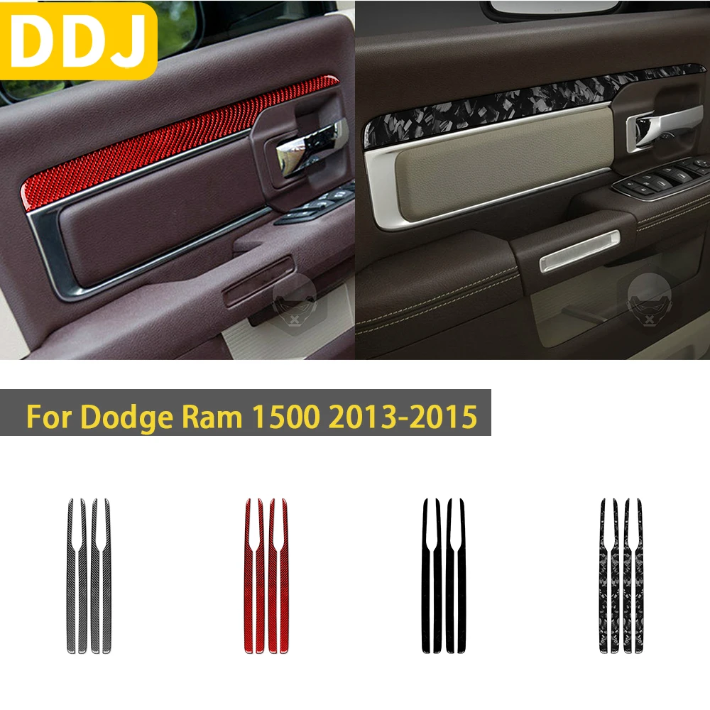 

For Dodge Ram 1500 2009-2015 Car Accessories Carbon Fiber Car Interior Door Trim Sticker Modification Decoration LHD