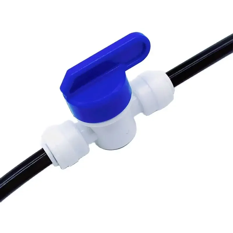 Válvula de esfera reta de conexão rápida, 1 peça, 1/4 polegada (6.35mm), controle de água para purificadores de água, sistema de nebulização
