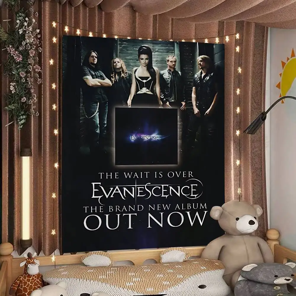 E-Evanescences Rock Band Colorful Tapestry Wall Hanging Hanging Tarot Hippie Wall Rugs Dorm Wall Art Decor