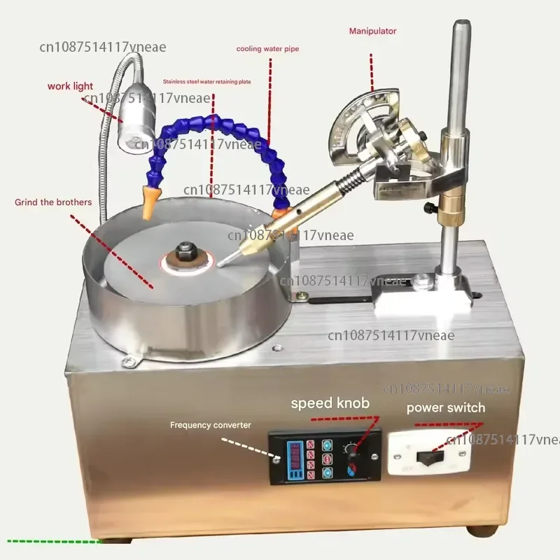 Multifunctional   Stainless Steel Gemstone Faceting Lapidary Grinding Machine 110V/220V Speed Control Vibratory Bowl