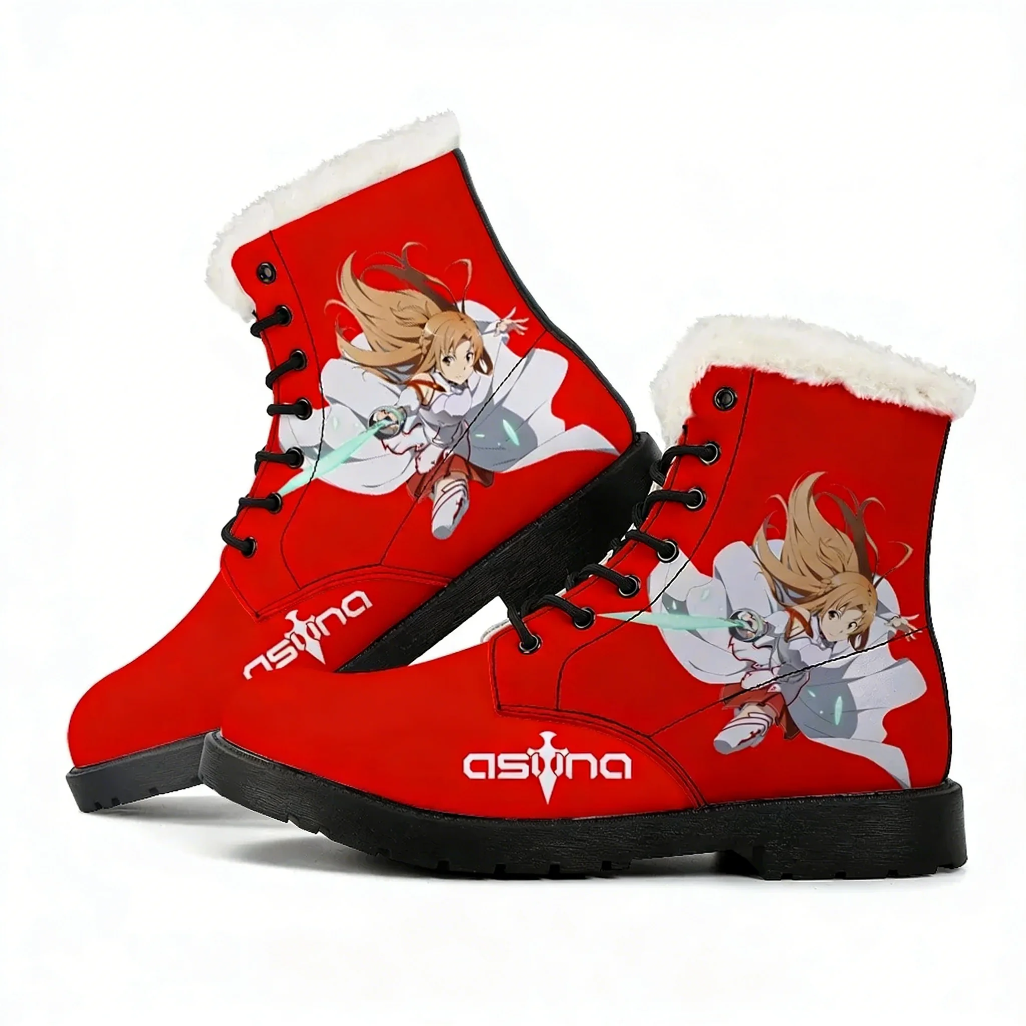 

Sword Art Online Asuna Plush Boots Mens Womens Teenager Shoes Casual Boot Light High Quality Print on Demand Customize Shoe