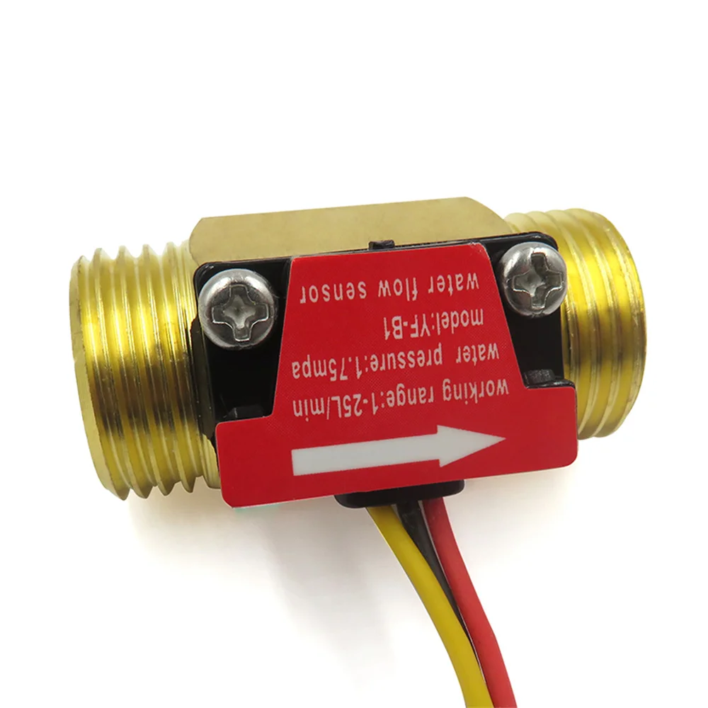 Gaqqee  G1/2'' Water Flow Hall Sensor Switch Flow Sensor 1-25L/min Flow Meter For Industrial Control (Brass) image 6