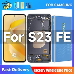 For Samsung S23 FE LCD Super AMOLED For S23FE S711B S7110 S711U Display Touch Screen Assembly For Samsung S23FE S711 LCD Frame