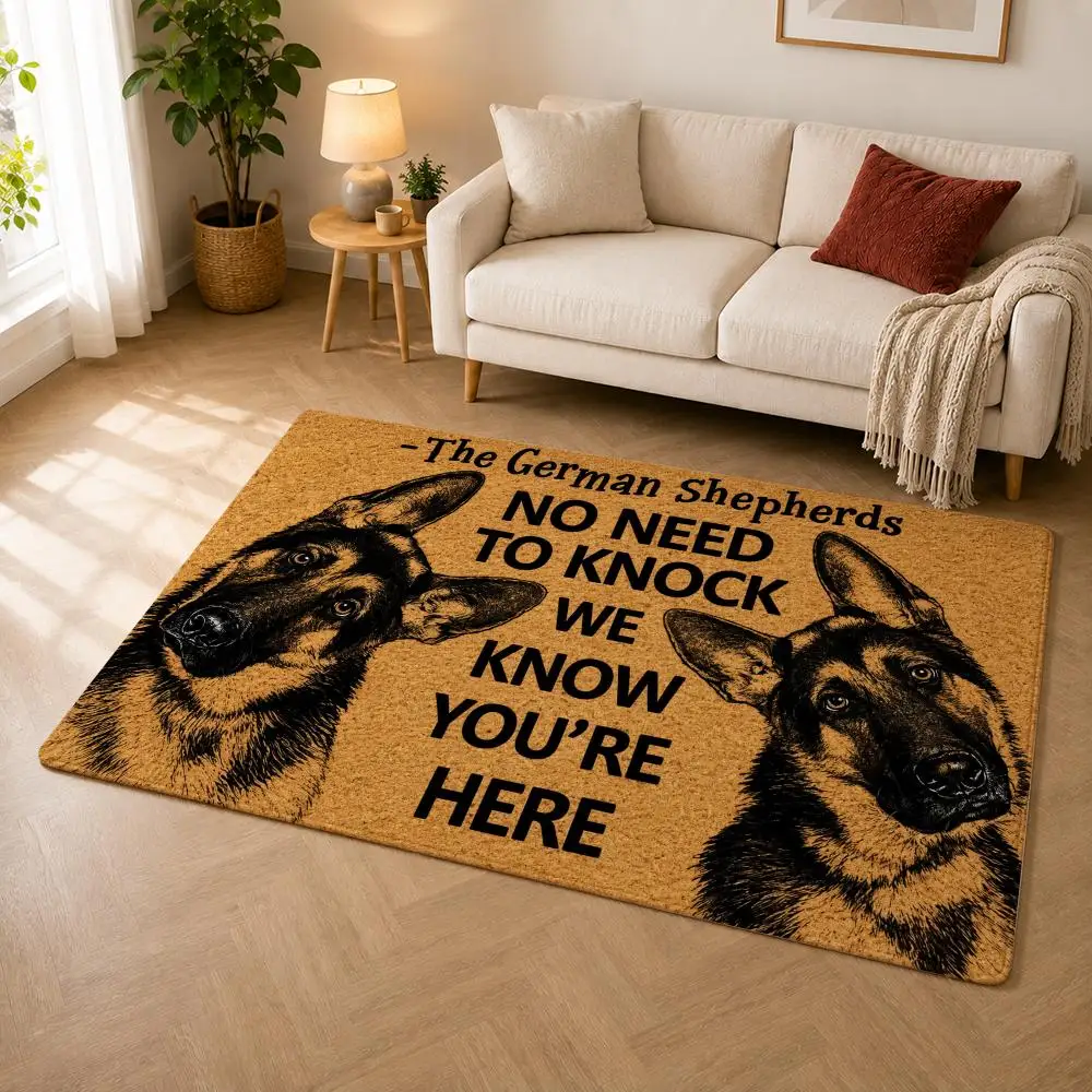 German Shepherd Portrait Floor Mat Premium Flannel Bath Mat Anti-slip Cloud Feel Rug Durable Machine Washable Floor Carpet